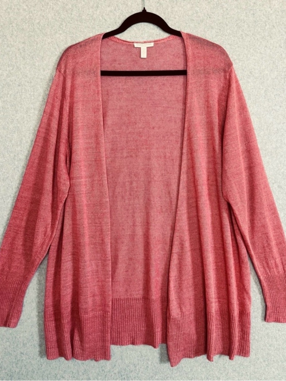 Eileen Fisher Open Front Cardigan Womens Size 2X Orange Linen Quiet Luxury Lagom